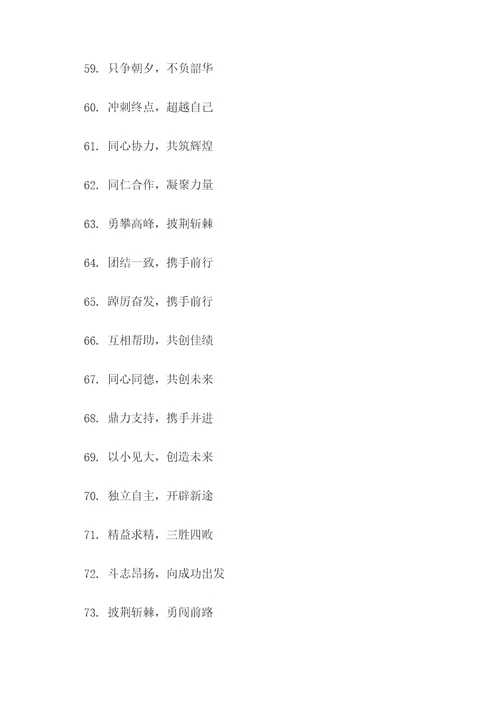 激励团队的4个字的口号