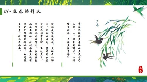 立春绿色背景通用PPT模板