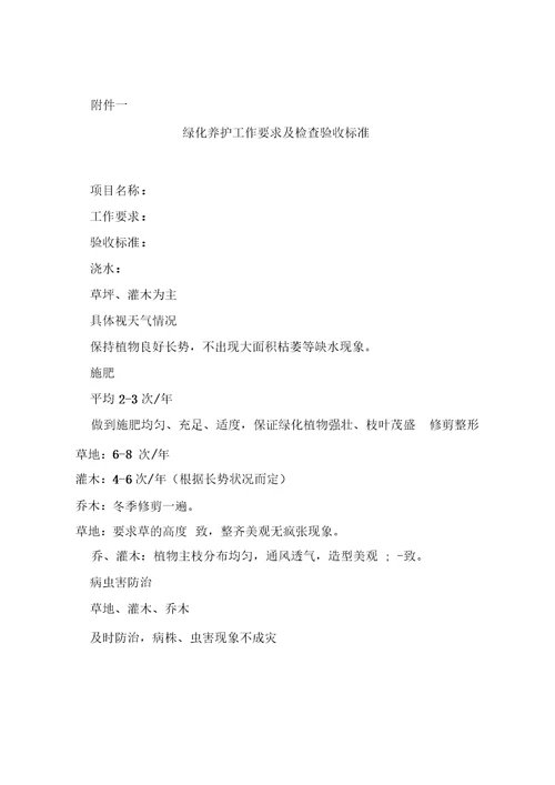 绿化养护合同范本