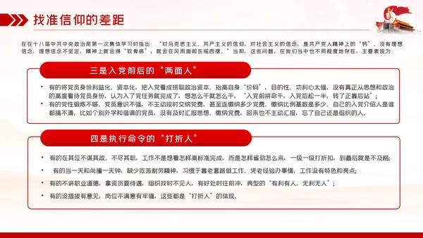 找准信仰的差距践行信仰的要求做合格共产党员PPT党课