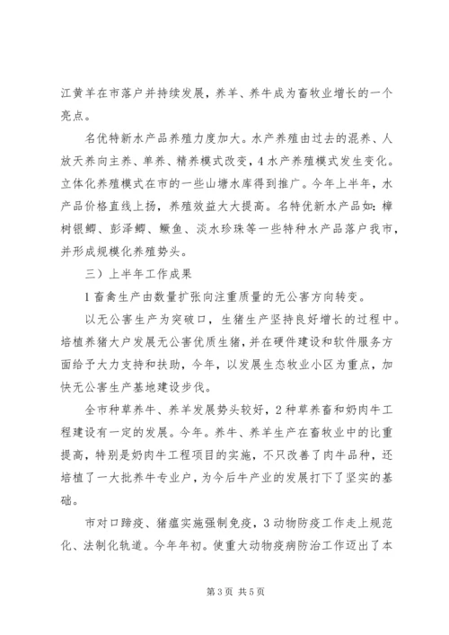 畜牧局半年度总结及下一步安排.docx