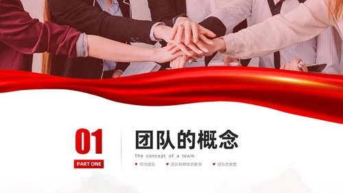 红色励志实拍风凝心聚力筑梦前行打造高绩效团队PPT模板团队建设