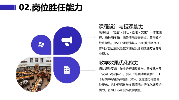 蓝色简约汉语言文学专业大学生求职综合展示职业生涯规划PPT