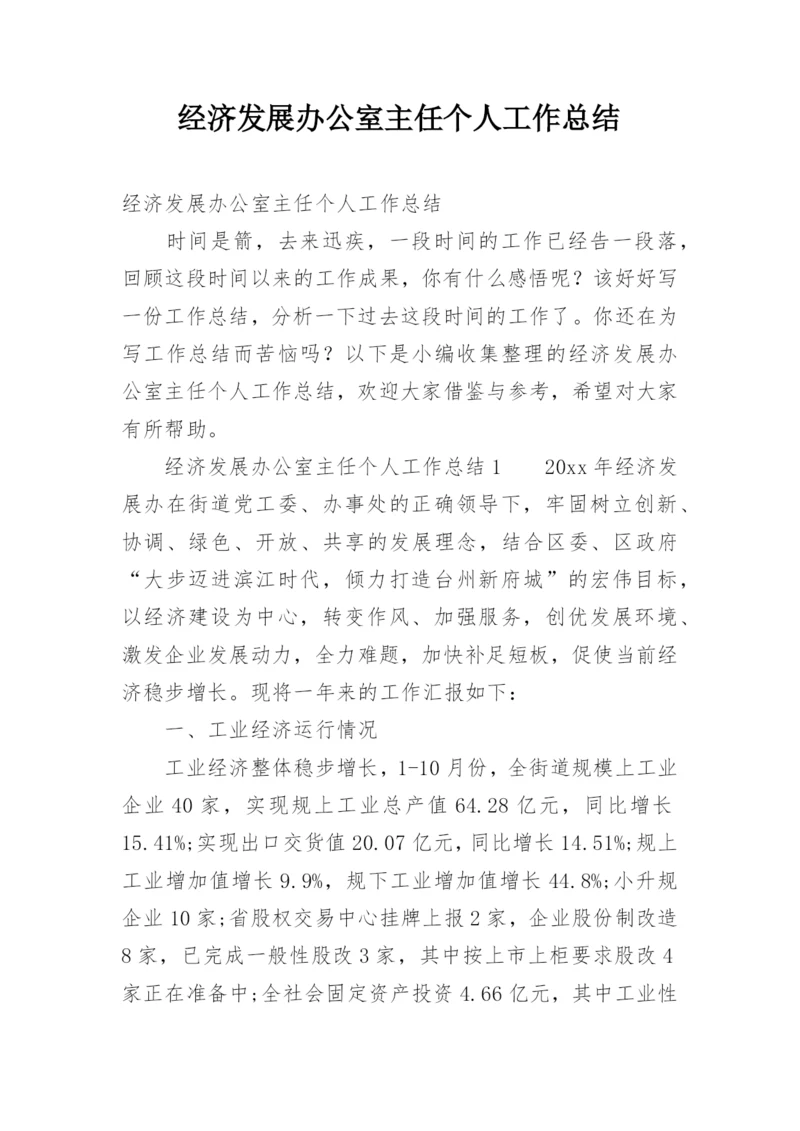 经济发展办公室主任个人工作总结.docx