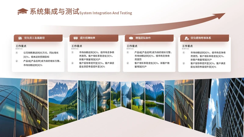 橙色创意风4项图文排版PPT单页