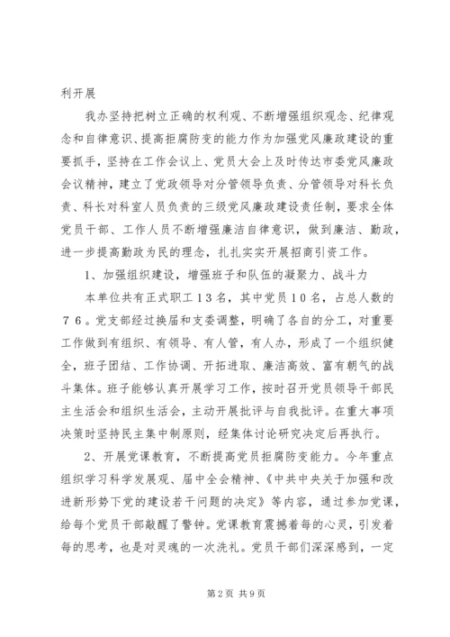 招商办党风建设报告.docx