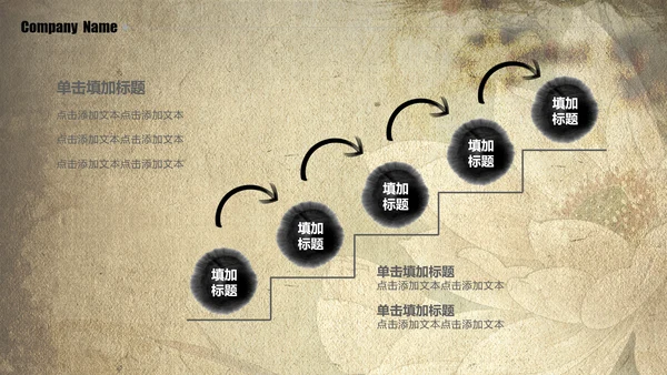 大气古典复古荷花水墨中国风PPT动态模板