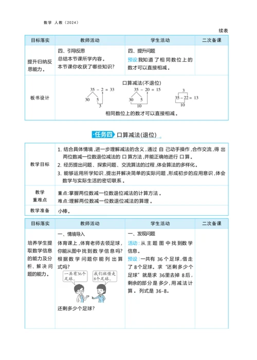 第四单元 100以内的口算加、减法（大单元教学设计）-2024-2025学年一年级下册数学人教版（2
