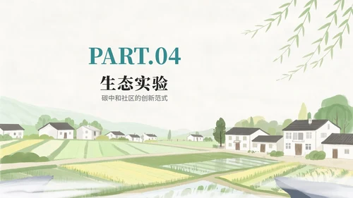 水彩绿色小清新手绘风我的家乡新农村PPT模板