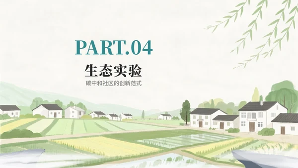 水彩绿色小清新手绘风我的家乡新农村PPT模板