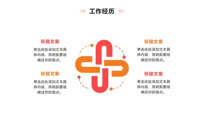 工作经历 - 橙粉色循环PPT单页