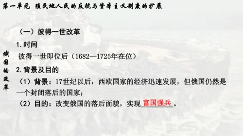 第一单元 殖民地人民的反抗与资本主义制度的扩展  单元复习课件