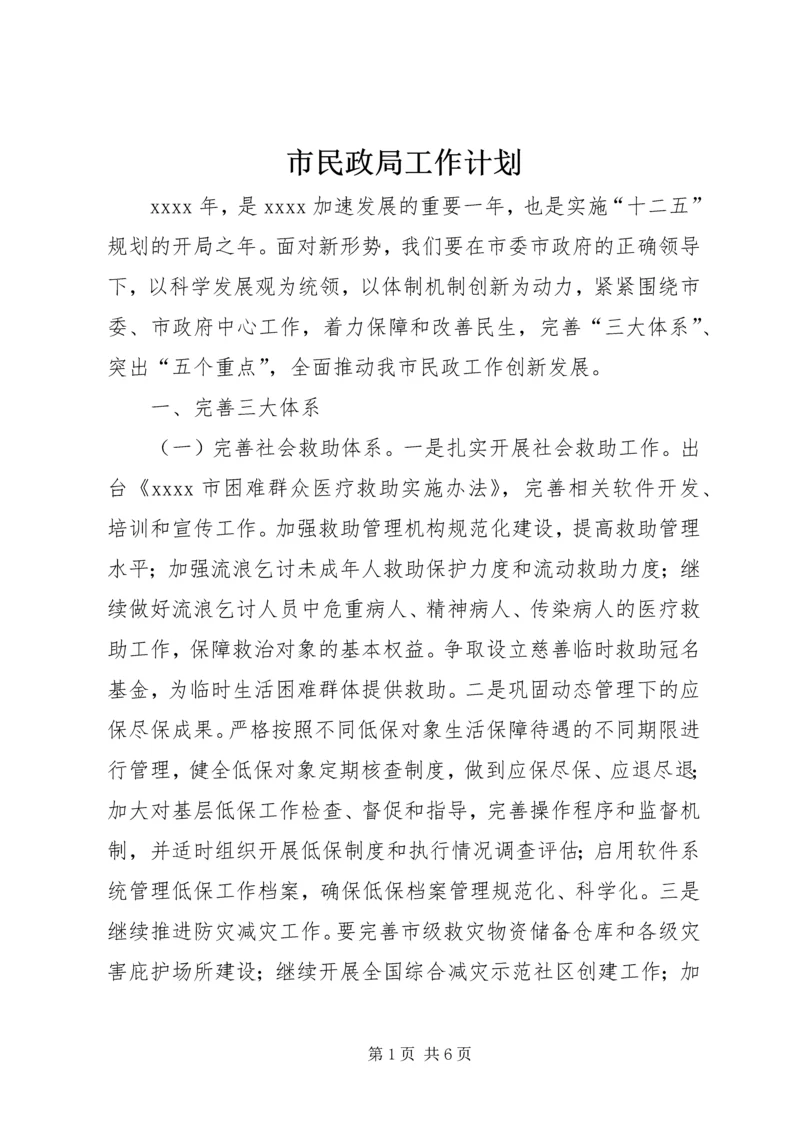 市民政局工作计划.docx