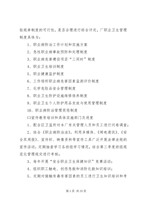 职业病防治工作计划和实施方案.docx