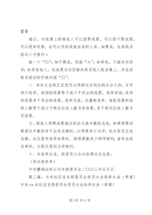 支部委员会党员大会选举办法(草案).docx