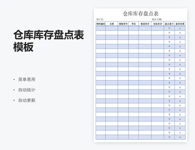 仓库库存盘点表模板