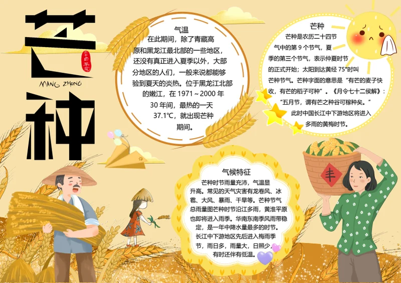 二十四节气芒种word小报