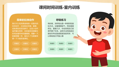 橙色插画风小学生行为习惯养成班会PPT模板