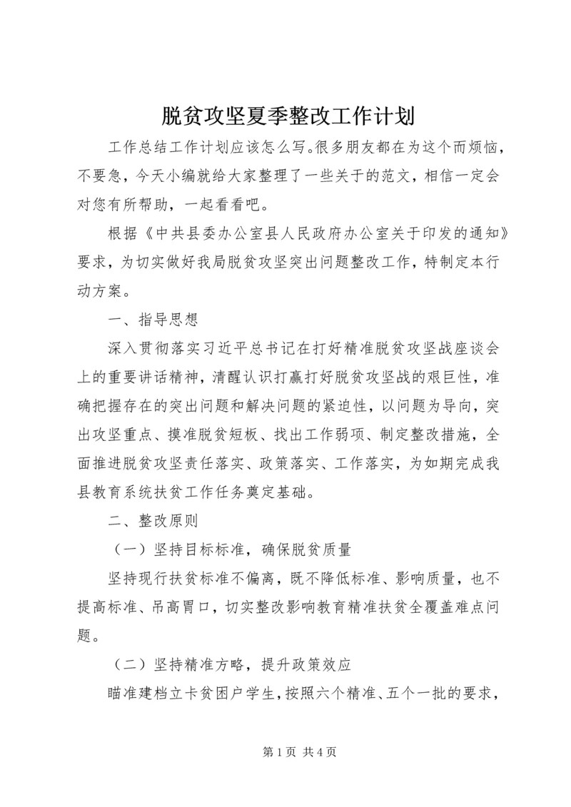 脱贫攻坚夏季整改工作计划.docx