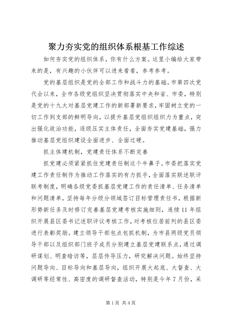 聚力夯实党的组织体系根基工作综述.docx