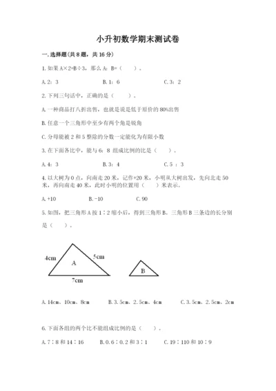 小升初数学期末测试卷附参考答案（满分必刷）.docx