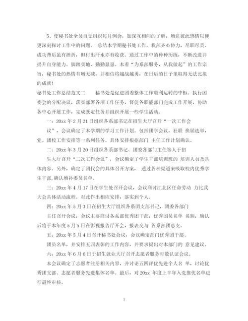 精编之秘书处工作总结范文.docx