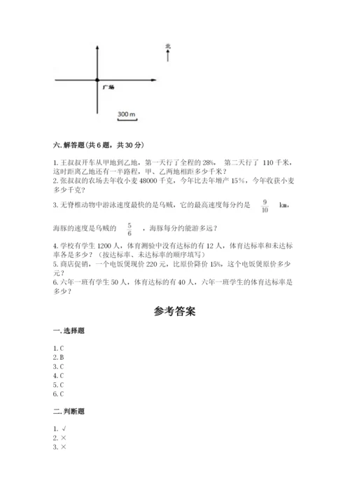 小学数学六年级上册期末卷含完整答案【名师系列】.docx