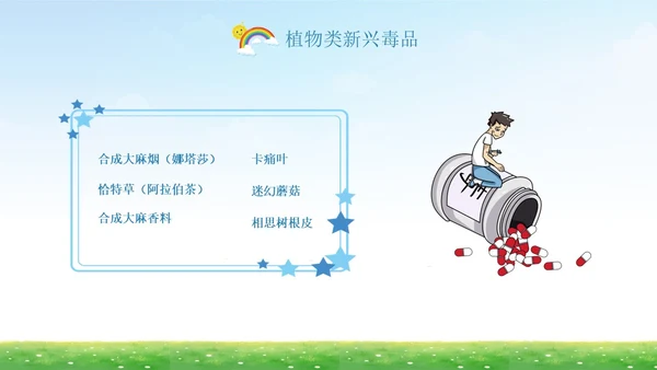 蓝底清新开学第一课禁毒中小学学生禁毒科普PPT
