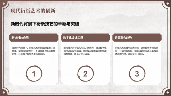 棕色中国风非遗衍纸技艺赏析PPT模板