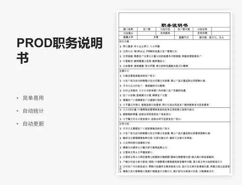 PROD职务说明书