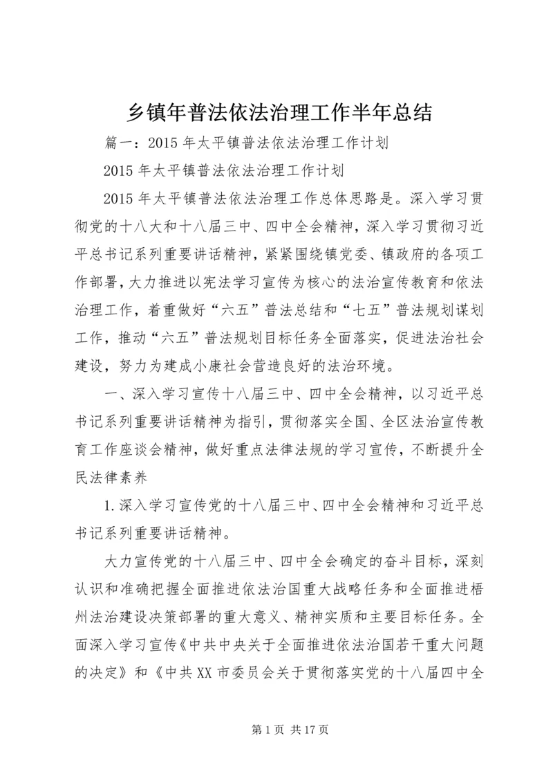 乡镇年普法依法治理工作半年总结.docx