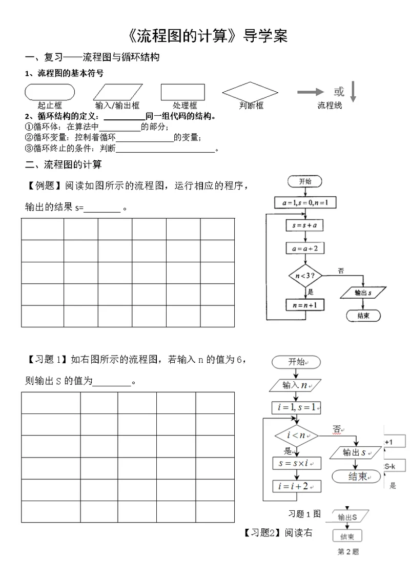 《流程图的计算》导学案