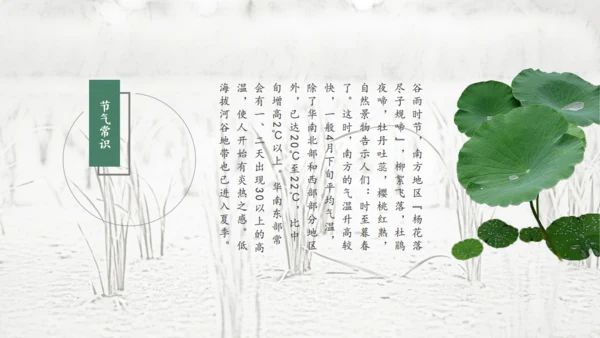 二十四节气谷雨通用PPT模板