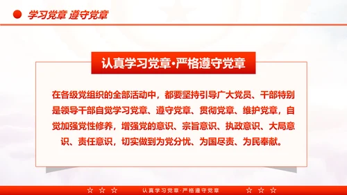 中国共产党章程党章党规学习解读PPT模板