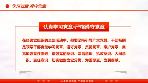 中国共产党章程党章党规学习解读PPT模板