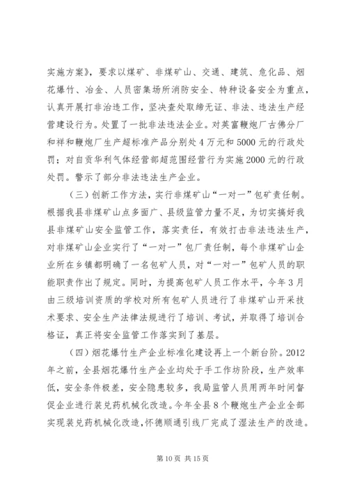 安全生产监督管理局工作汇报 (5).docx