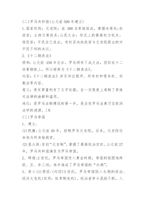 九年级上册历史知识点总结人教版.docx