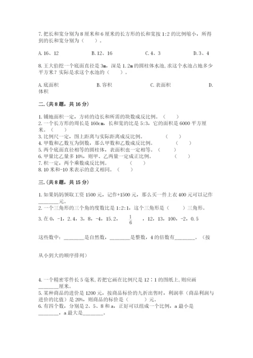 人教版六年级数学小升初试卷【精练】.docx