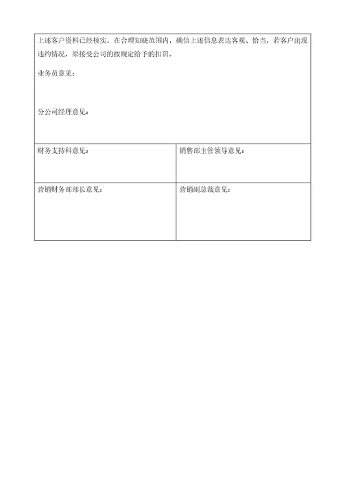 业务客户信用额度申请表模板共2页