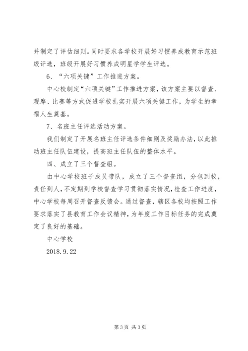 学校关于贯彻落实全县教育工作会议精神的情况汇报.docx