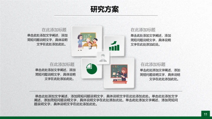 绿色清新毕业论文答辩PPT开题报告PPT