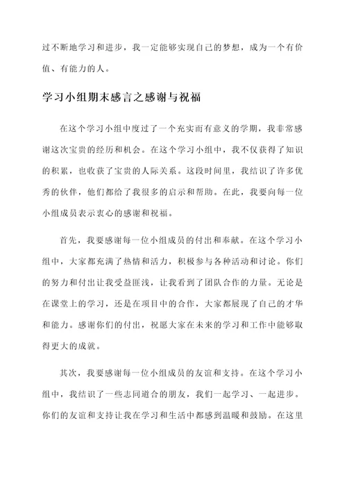 学习小组期末感言