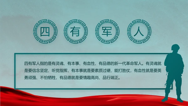 迷彩风格八一部队党课部队军事年年终总结PPT