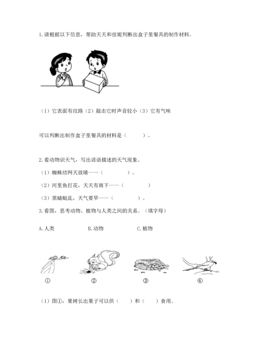 教科版二年级上册科学期末测试卷带答案（培优b卷）.docx