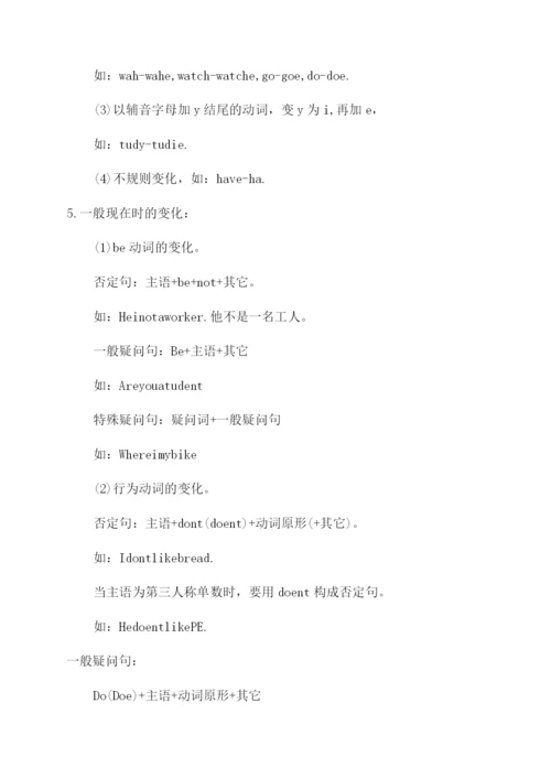 小学生英语考试的复习资料.docx