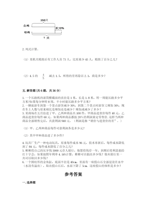 苏教版六年级下册数学期中测试卷含完整答案（名校卷）.docx