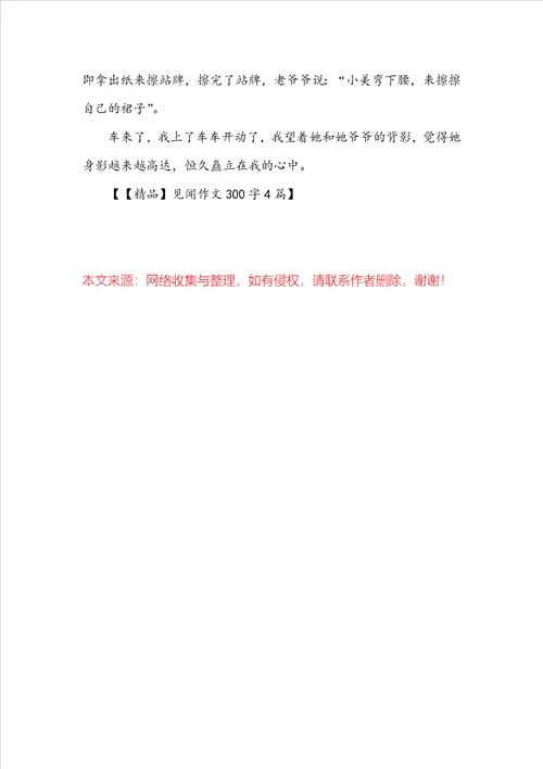 见闻作文300字4篇