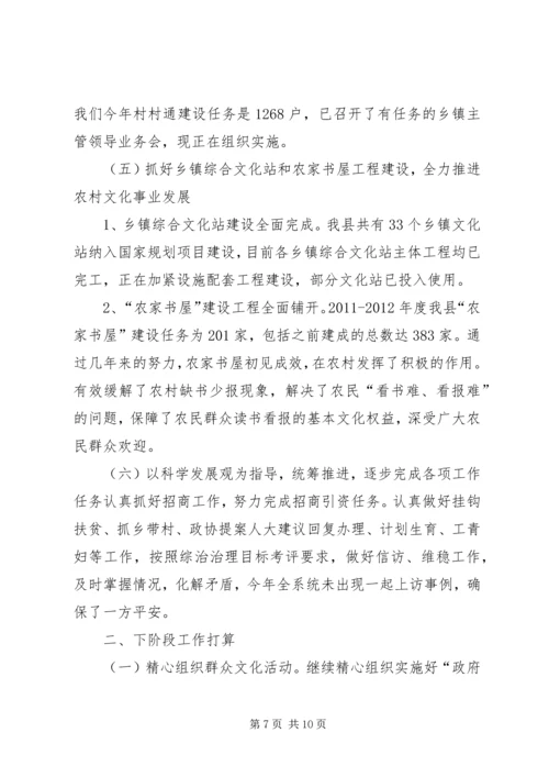 县文化广播工作情况汇报.docx