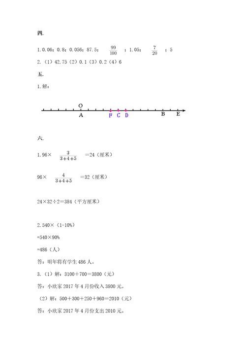 西师大版六年级数学下学期期末测试题及完整答案（夺冠）