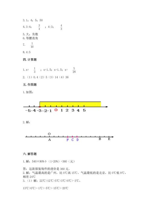 人教版六年级下册数学期末测试卷（预热题）word版.docx